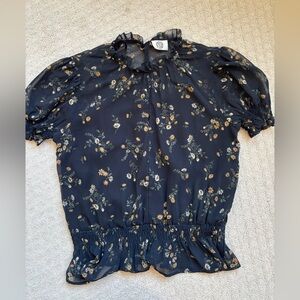 Olivaceous Black Floral Top